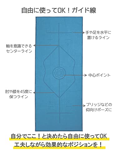 ヨガタオル 滑り止めヨガタオル アーサナライン付き ホット