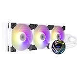 aigo AT360 360mm White CPU Liquid Cooler AIO ARGB Water Cooling System 3Pin 5V ARGB Radiator for Intel LGA 1200/115X/20XX for AMD TR4/AM4/AM3+/AM3 (AT360, White)