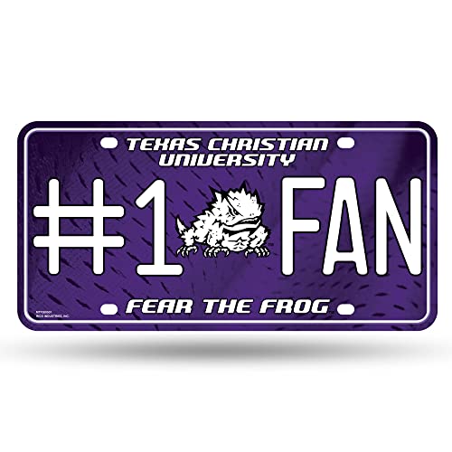 NCAA TCU Horned Frogs #1 Fan Metal License Plate Tag