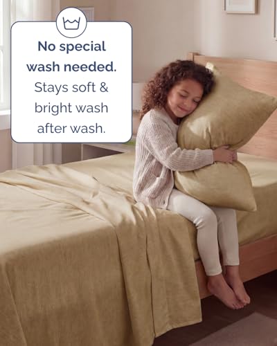 Twin Size 3 Piece Sheet Set - Comfy Breathable & Cooling Sheets - Hotel Luxury Bed Sheets for Women & Men - Deep Pockets, Easy-Fit, Soft & Wrinkle Free Sheets - Heathered Tan Oeko-Tex Bed Sheet Set — view 6