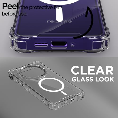 Image of Amazon Basics Back Cover for Realme 14 Pro Plus 5G Mag-Safe Shockproof PC + TPU Protective Case Magnetic Support Bumper Case (Transparent Mag-Safe)