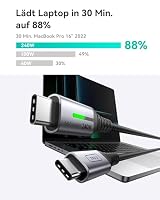 INIU USB C Ladekabel, 240 W PD Typ C, Super-Schnellladung USB-C auf USB-C-Kabel für iPhone 15, MacBook, iPad Pro, Samsung S23/S22 Ultra, Steam Deck, HP EliteBook, Pixel usw., 2 m, 2 Stück – Ansicht 4