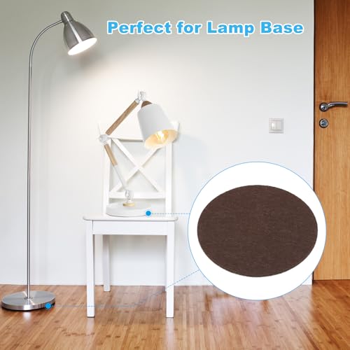 PATIKIL 10 Inch Diameter Lamp Base Felt, 5Pack 2mm Thickness Round Soft Adhesive Non-Slip Anti-Scratch Backed Felt for Lamp Furniture DIY Craft, Coffee by PATIKIL - Used condition - Image 5
