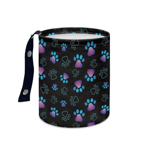 Image of Dog Paw Car Trash Can, Car Trash Bag, Hanging Car Organizer and Storage Bag, Trash Bin Collapsible Universal Fit for Car Accessories, Vehicle, Travelling, Camping Trash Container