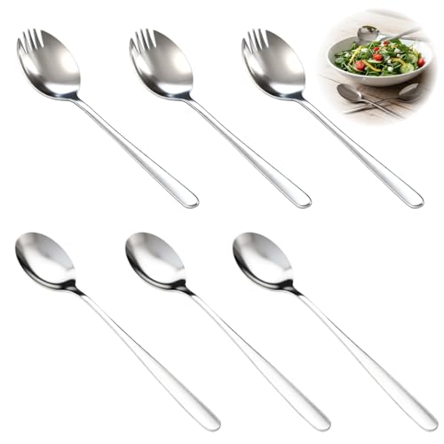 Questo set di posate per insalata in acciaio inox è realizzato in materiale robusto e consente di mescolare e servire l’insalata in modo efficace. La superficie è liscia e piacevole al tatto, permettendo ai cucchiai da insalata di stare saldamente in mano e di mantenere la loro forma anche con un utilizzo frequente. Un supporto pratico per cucina e sala da pranzo.