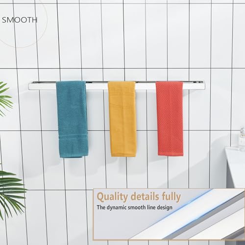 Image of KOKOSIRI Towel Holder Chrome Bath Towel Bar Rack 32-Inch Kitchen Holder Polished Stainless Steel for Bathroom Hardware Wall Mounted, 1 Pack B4008CH-L32