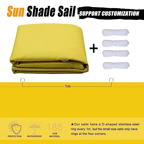 Voile d'ombrage terrasse 6x9 m imperméable or avec corde de fixation - 8