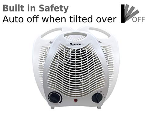 Tooltech® 750-1500-Watt Compact Fan Heater with Adjustable Thermostat by ToolTech - Image 4