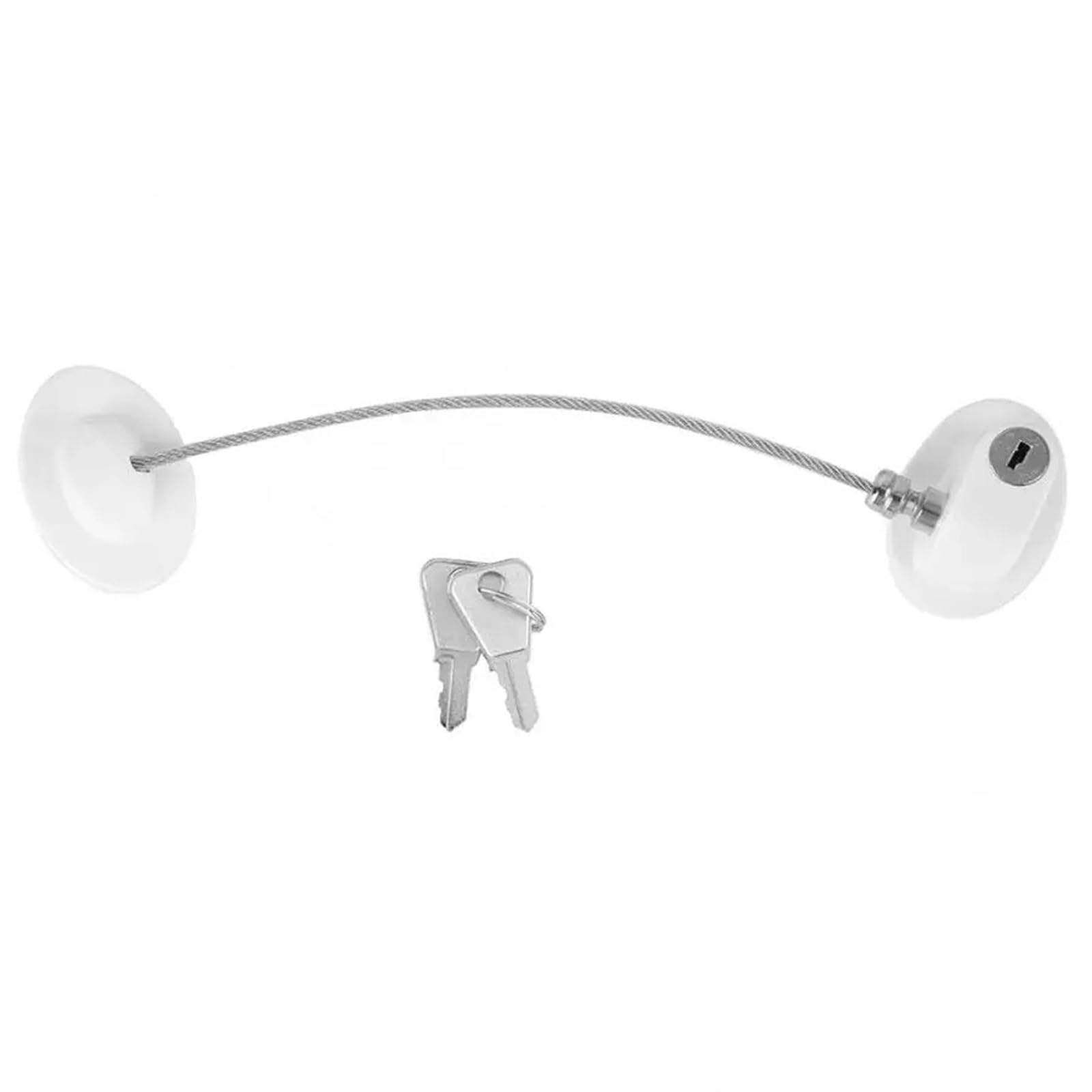 Serrure de sécurité en acier inoxydable, câble blanc de blocage pour porte et frigo