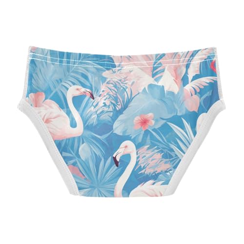 KLL Foliage Pink Flamingos Toddler Boy Pure Cotton Underwear Briefs Cute Undies2