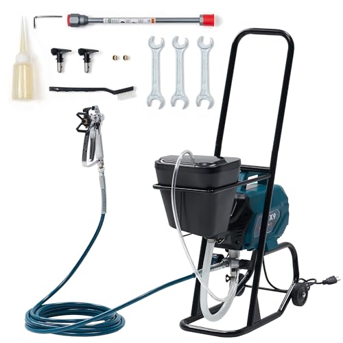 SPECRAFT Wheeled High-Pressure Airless Paint Sprayer，700W, 2900 PSI Paint Sprayer with Two Spray Tips Options, for Professional and DIY Use