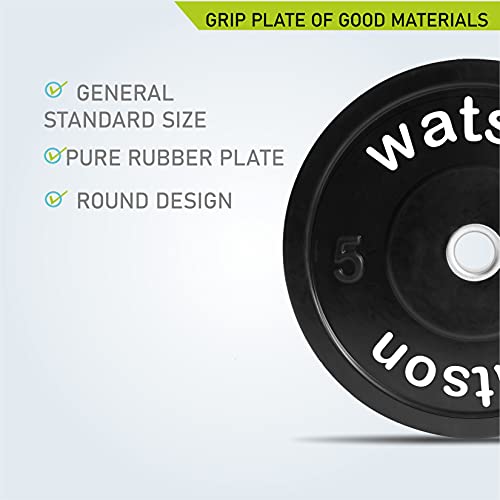 Image of WATSON Dumbbell Plates, 10Kg(5Kgx2) 28mm Bumper Weight Plates With 2 Inch Metal Insert, Strength Training Barbell Weights for Home Gym Workouts