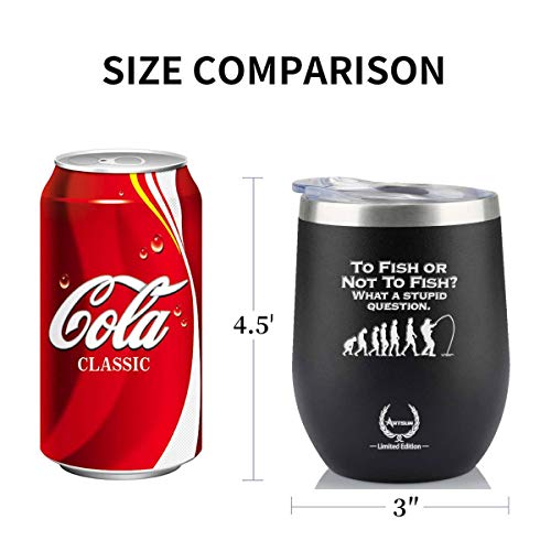 Artsun Fishing Gifts For Men-Christmas Gifts Birthday Gifts For Him Fathers Day Funny Gifts Best Personalized Present Ideas For Women, Dad, Boyfriend,Coworkers, Friends Tumbler 12Oz Black #TOP1