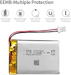EEMB 3.7V 1100mAh 603449 Batterie rechargeable Lithium Polymer ion avec JST Connecteur.Mettez sur l'appareil Polarity correspond avec les batteries avant achat!!!