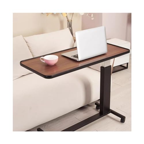 QUSYZD Escritorio móvil de pie, Mesa de Comedor móvil con Ruedas, Mesa de Noche Plegable para el hogar, Herramienta de Cama con elevación neumática, Escritorio para computa,