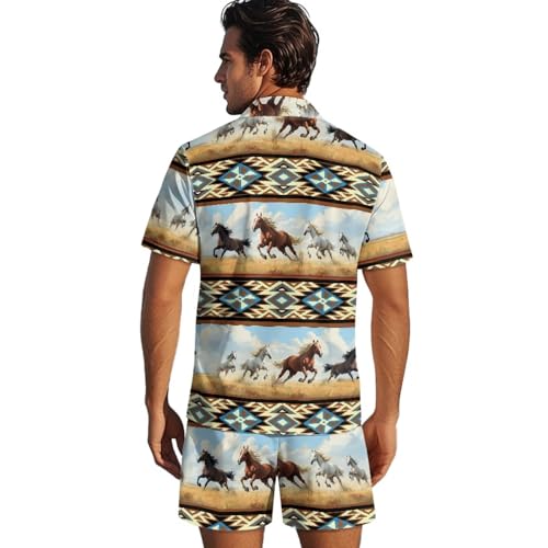 AFPANQZ Men's Lightweight Pajama Set Soft Lightweight Sleepwear, Button-Down Top & Breathable Lounge Shorts2