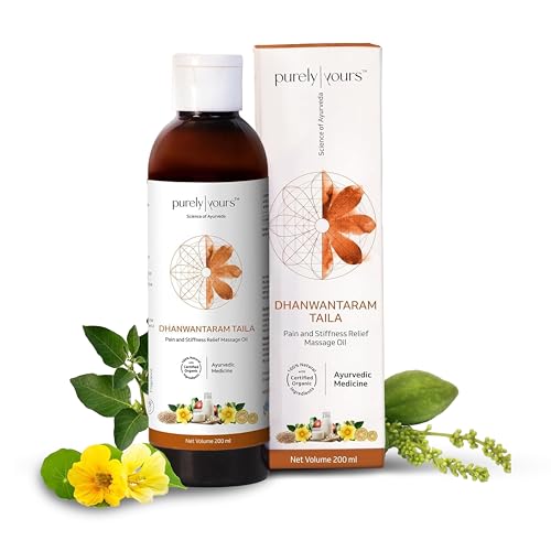 Image of Purely Yours Body Massage Oil Dhanwantaram Taila - Pain and Stiffness Relief Massage Oil, Pain Relief Oils, Joint Pain Relief Oil, Back Pain, Neck Massage, Suitable for All Skin Types