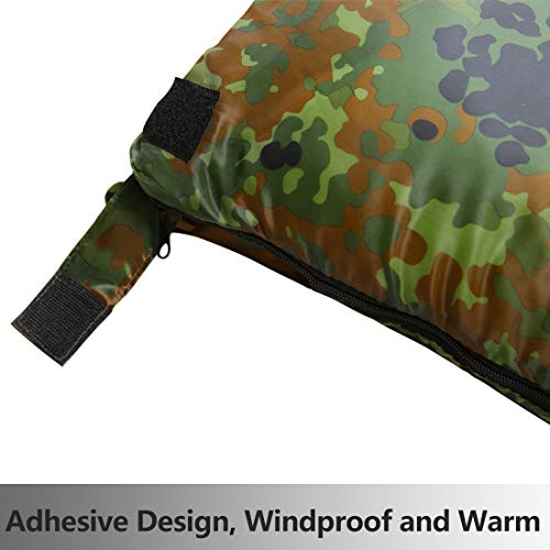 Envelope Sleeping Bag - 4 Seasons Warm Cold Weather Lightweight, Portable, Waterproof Sleeping Bag with Compression Sack for Adults & Kids - Indoor & Outdoor: Camping, Backpacking (Army Green) - Thumbnail 6