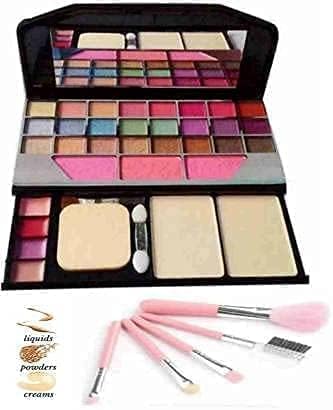 Girls Choice TYA 6155 Multicolor Makeup Kit with 5 Pcs Pink Mini Makeup Brushes Set - (Pack of 6)