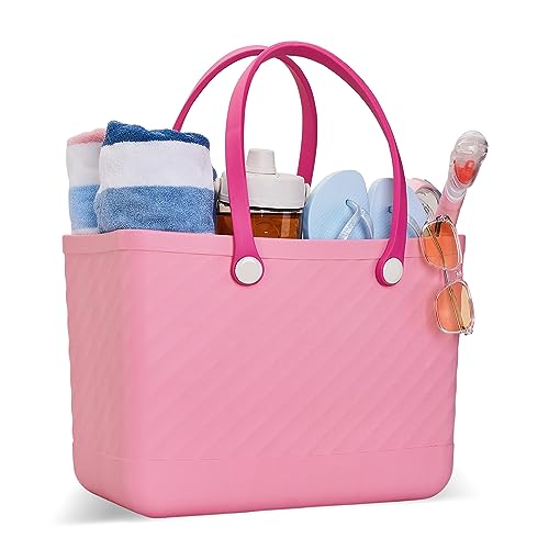 Sac de plage imperméable EVA anti-sable | Grand cabas lavable rose