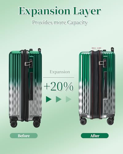 Image of Carry On Luggage 22x14x9 Airline Approve, Expandable 20 Inch Hardside Large Suitcase with Wheels TSA Lock