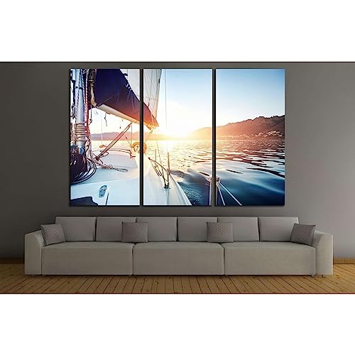 Yacht Wall Art №208 toile triptyque 150x100cm grand tableau mural mer décoration moderne