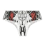 Activeaction Sexy Women Devil Skull Baphomet Satanic Pentagram Underwear Briefs Breathable Hipster Panty (L)