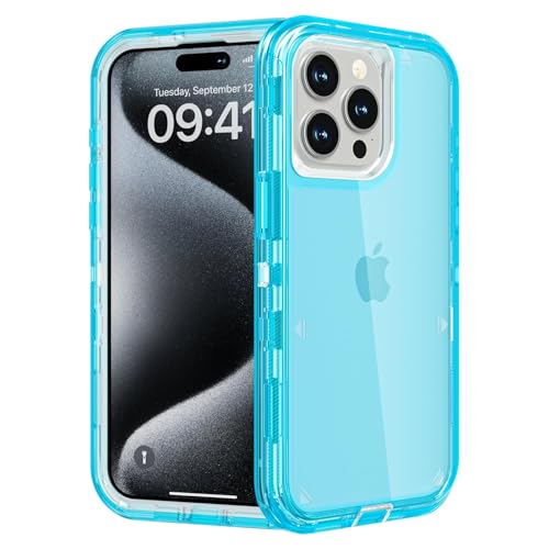 Follaroma for iPhone 15 Pro Case, Heavy Duty Protection, Blue