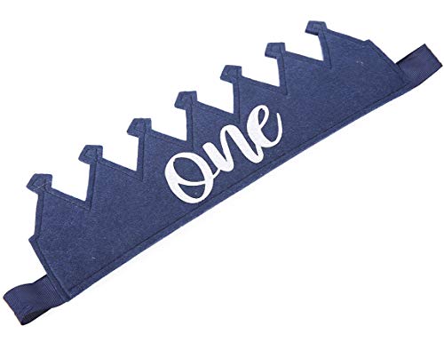 Wawuo Navy Blue Birthday Crown For Kids - 1St Birthday Crown,1St Birthday Party Supplies #TOP7