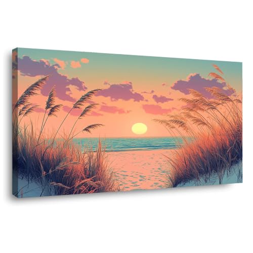 Posters et arts décoratifs plage rose WIKEO paysage nature salon 20x40