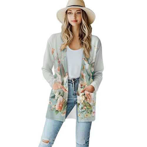 Image of Womens Open Fron Cardigan Sweaters Long Sleeve Tops Daily Coats