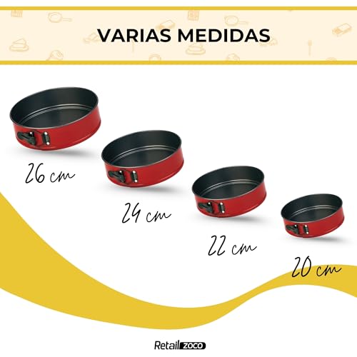 Miniatura 6 de Chefzoco Molde Repostería Redondo, Molde Para Bizcochos, Molde Para Horno, Molde Tarta, Molde Pasteles, Soporta Hasta 250 C, Triple Capa Antiadherente, Liberación Rápida Clip-Clap, Diámetro 22 Cm