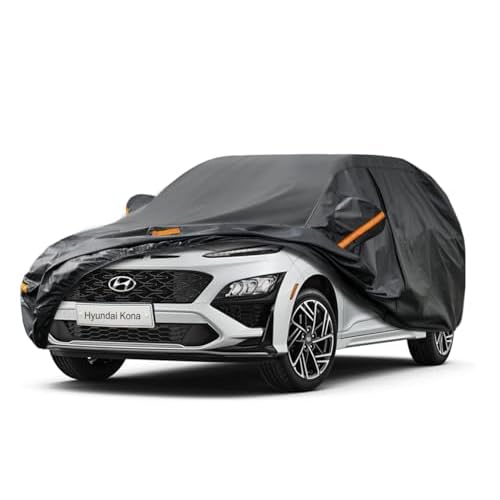 Kayme 7 Layers SUV Car Cover Custom Fit for Hyundai Kona （2017-2025 Waterproof All Weather for Automobiles, Outdoor Full Cover Rain Sun UV Protectio