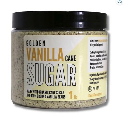 Bakto Flavors Golden Vanilla Cane Sugar, 5 lb. Bulk Box, All Natural, Made in USA