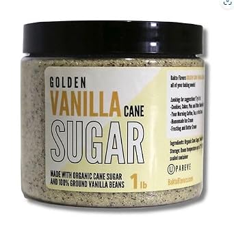 Bakto Flavors Golden Vanilla Cane Sugar, 5 lb. Bulk Box, All Natural, Made in USA