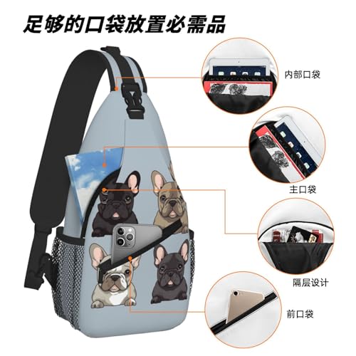 Morrales Sling Bag para Hombre y Mujer, Negro miniatura 6