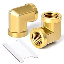 TAISHER 2pcs 90 Degree Barstock Street Elbow, 1/2 Inch NPT Female Pipe to 1/2 Inch NPT Female Brass Pipe Fitting