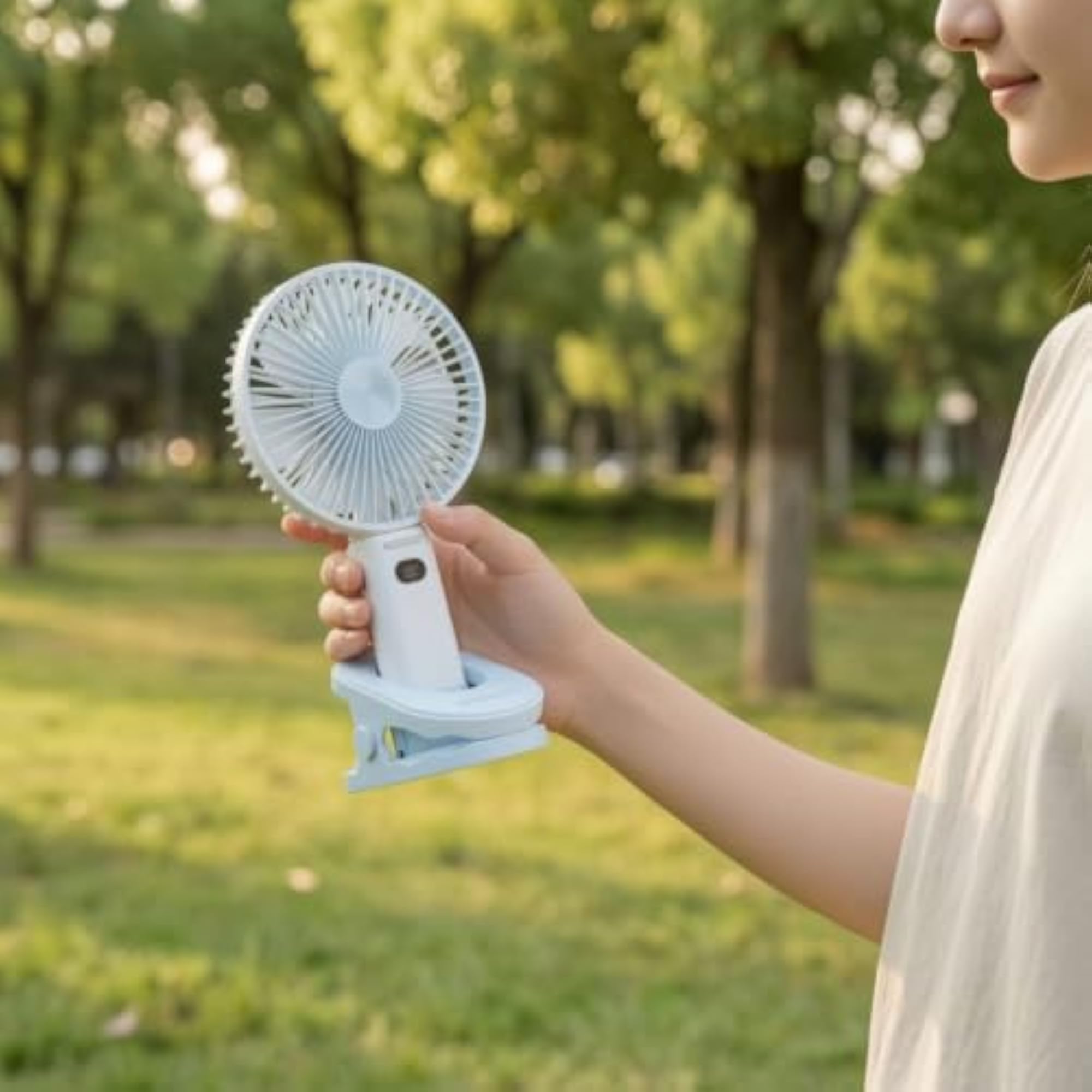 Rechargeable Clamp-on Fan with Display