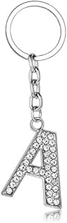 BESPMOSP A-Z Letter Keychain Keyring Crystal Shiny Family Best Friend Jewellery (A)