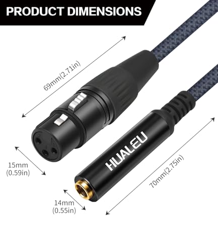 Pack 2 cables XLR a 1/4 con transmision balanceada sin interferencias de 30 cm 7