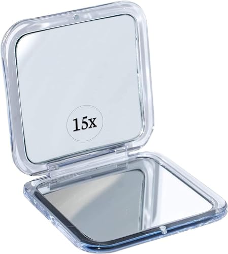 Miroir Grossissant X15 pour Sac à Main - Petit et Pliable pour Tenir dans...