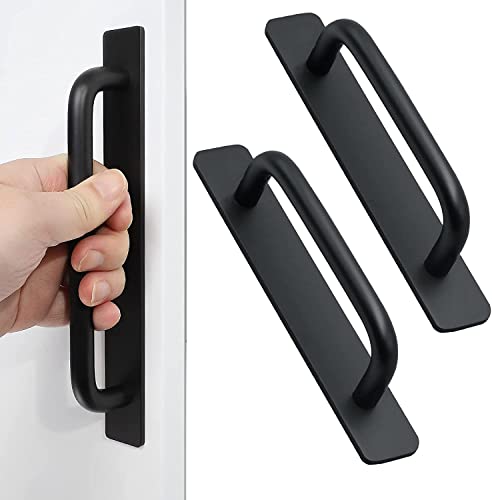 Baoswi - Baoswi Self-Stick Instant Cabinet Drawer Handles Pulls - 2pcs Aluminum Alloy Drawer Push Pull Handles Helper with Adhesive Door Handle for Kitchen Cabinet Drawer Window Sliding Closet (5.83", Black)