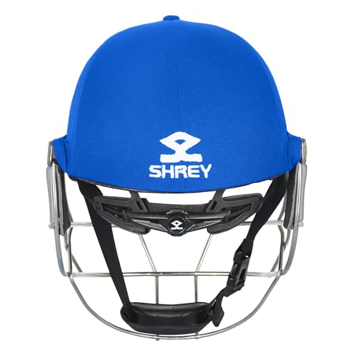 Shrey KOROYD Titanium Cricket Helmet | Lightweight Professional Helmet | Titanium Visor | Advanced Ventilation | Certified Safety Standards (Royal Blue, Large)