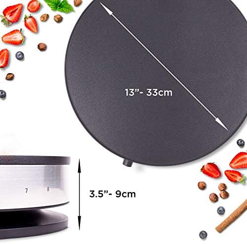 Duronic Crepe Maker PM131 | 33cm Electric Pancake Machine | 1300W | Cook Traditional French Crêpes and Galettes | Large 13 Non-Stick Hot Plate | Adjustable Temperature | Includes Crêperie Utensils