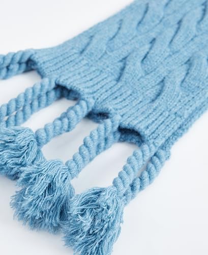 NEOSAN Women's Knit Scarf Winter Neck Warm Long Ribbed Thick Scarves Fashion Tassel Scarf Two Tone Blue Ashes4