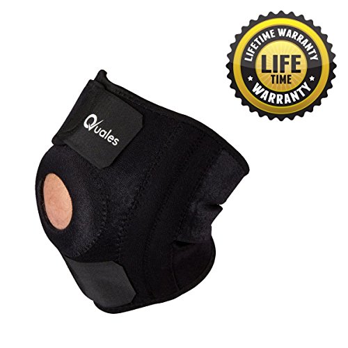 Quales Pro Sport Adjustable, Non-slip Knee Brace with Dual Side Stabilizers & Open Patella Knee Protector - For Running, Arthritis, Meniscus Tear, Left/Right/Behind Knee Pain When Bending