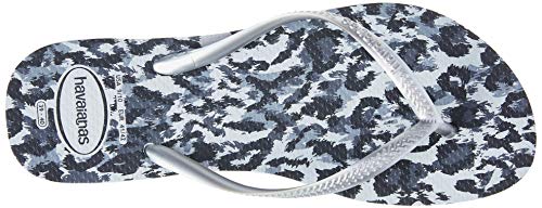 Chinelo, Havaianas, Slim Animals, Feminino, Cinza Gelo/Prata, 39/30