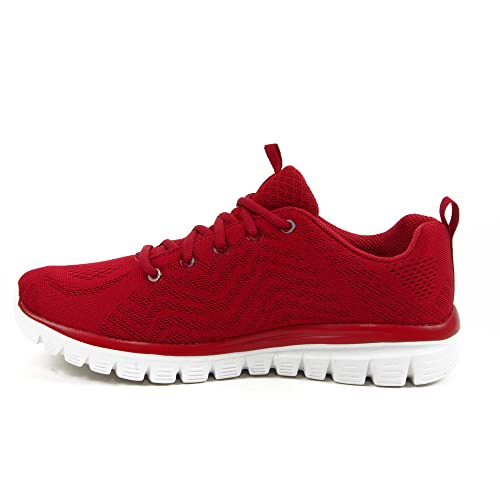 Zapatillas deportivas Skechers 12615/RED Graceful-Get Connected para mujer, color rojo y blanco, color Rojo, talla 37 EU