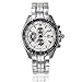Readeel Silver White Quartz Movt Boys Mens Watch Stainless Steel Band Date Stylish Wrist Watch