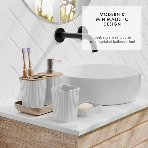 image for Clara Clark Bathroom Set - White Bathroom Accessories Set, 6PC Bathroo